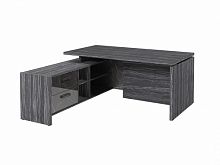 Стол с опорной тумбой FB-117L.GG Древесина Графит/Камень Пьетра Гриджиа черный