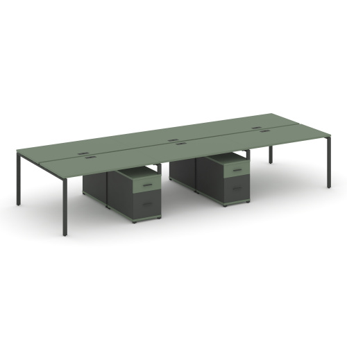 Бенч-система на 6 мест с 2 опорными тумбами Concept CN.DRS-348 фото 2