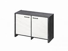 Тумба двухсекционная FB-12-02.G. Древесина Графит/Мрамор Леванто белый