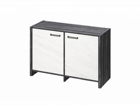 Тумба двухсекционная FB-12-02.G. Древесина Графит/Мрамор Леванто белый