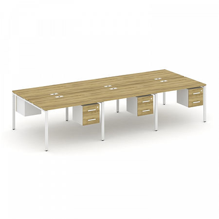 Бенч-система на 6 мест с подвесными тумбами Concept CN.DRS-154