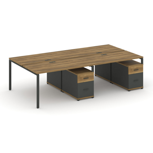 Бенч-система на 4 места с 2 опорными тумбами Concept CN.DRS-322