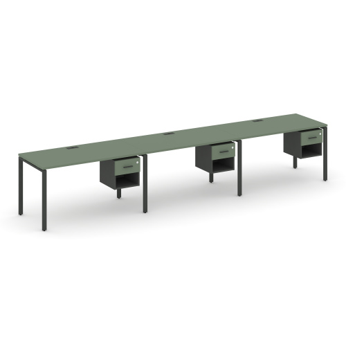 Бенч-система на 3 места с подвесными тумбами Concept CN.ORS-140 фото 2