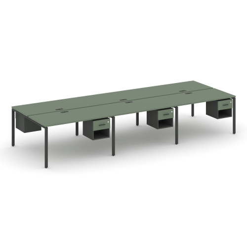 Бенч-система на 6 мест с подвесными тумбами Concept CN.DRS-158 фото 2