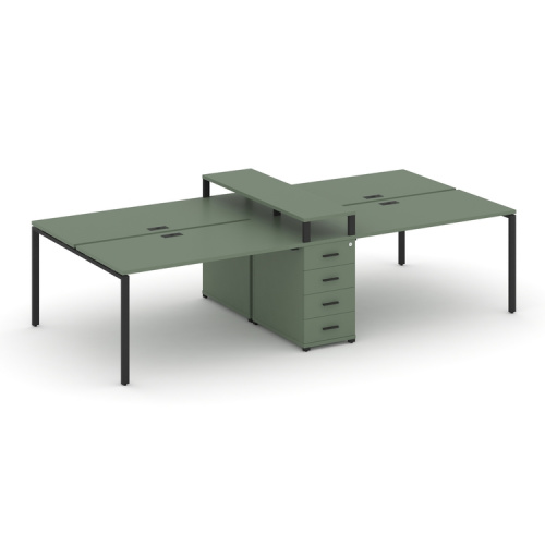 Бенч-система на 4 места с 1 опорной тумбой Concept CN.DRS-434