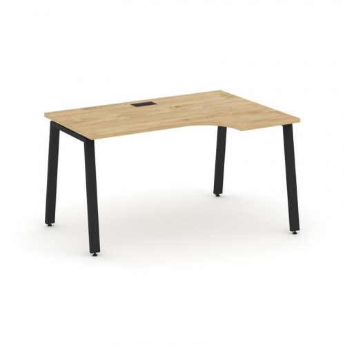 Style Project Стол рабочий эргоном. SN-6A.SPA-012(R) Тиквуд Светлый/Металл Антрацит 1580*700/980*750 фото 3