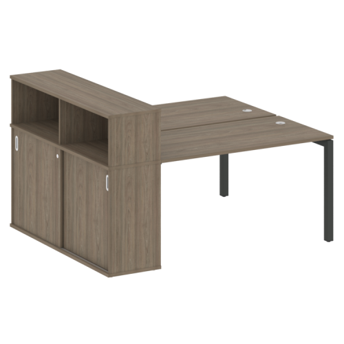 Бенч-система с шкафом-купе на П-обр. м/к Metal System Quattro 50БП.РС-СШК-2.3