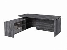 Стол с опорной тумбой FI-119L.GG Древесина Графит/Камень Пьетра Гриджиа черный