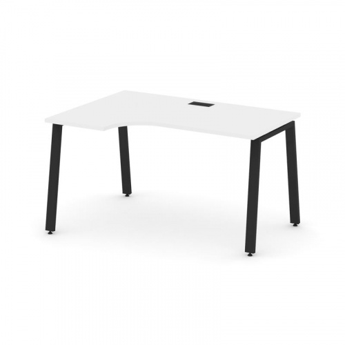 Style Project Стол рабочий эргоном. SN-6A.SPA-001(L) Антрацит/Металл Белый 1380*600/980*750