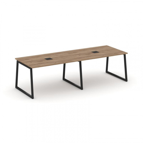 Style Project Стол переговорный SN-4T1.SPRG-012 Акация Лорка/Металл Антрацит/Заглушка Металл Антраци фото 6