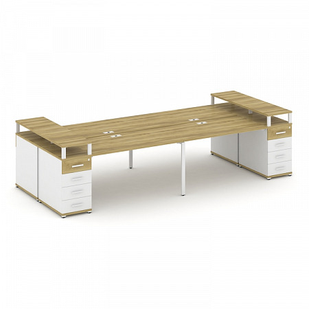 Бенч-система на 4 места с 2 опорными тумбами Concept CN.DRS-443