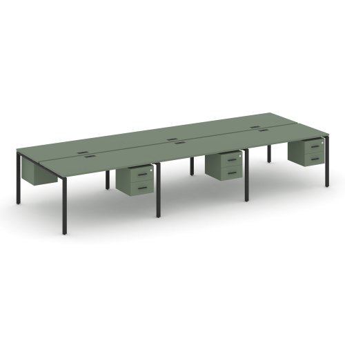 Бенч-система на 6 мест с подвесными тумбами Concept CN.DRS-153