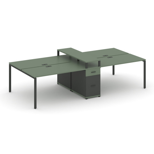 Бенч-система на 4 места с 1 опорной тумбой Concept CN.DRS-437 фото 2