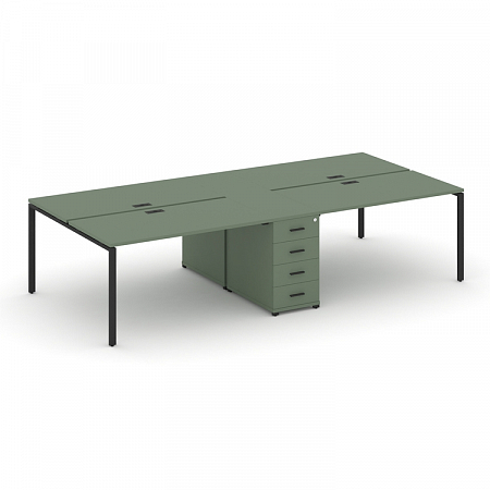 Бенч-система на 4 места с 1 опорной тумбой Concept CN.DRS-417