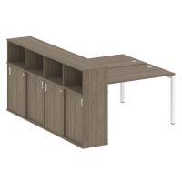 Бенч-система с шкафом-купе на П-обр. м/к Metal System Quattro 50БП.РС-СШК-4.3